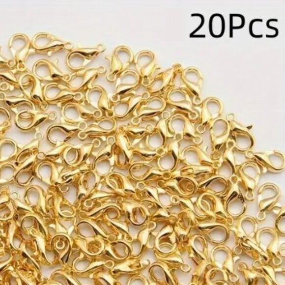 Premium Alloy Lobster Claw Clasps Gold Small 20pcs - Picture 1 of 2